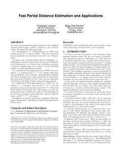 Fast Partial Distance Estimation and Applications
