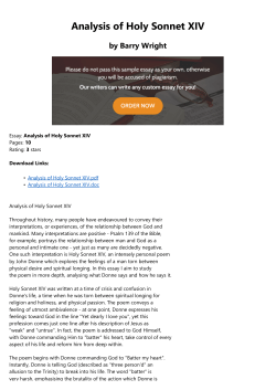 Analysis of Holy Sonnet XIV