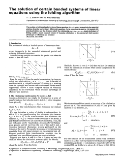The solution of certain banded systems of linear equations using the