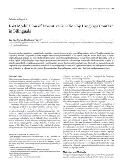Fast Modulation of Executive Function by Language Context in