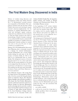 The First Modern Drug Discovered in India