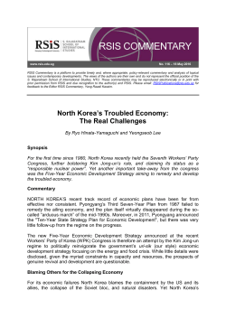 North Korea`s Troubled Economy: The Real Challenges