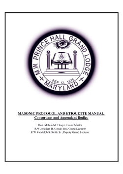 masonic protocol and etiquette manual