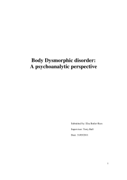Body Dysmorphic disorder: A psychoanalytic