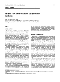 Intestinal permeability: functional assessment and