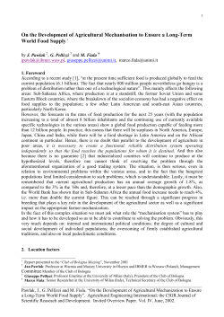 Development of agricultural mechanisation to ensure