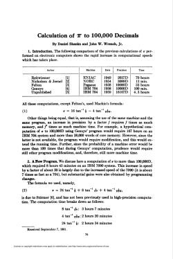 Calculation of 7T to 100,000 Decimals