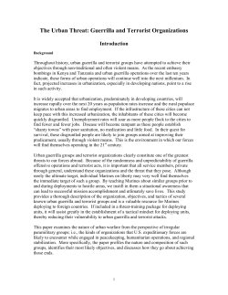 The Urban Threat: Guerrilla and Terrorist Organizations