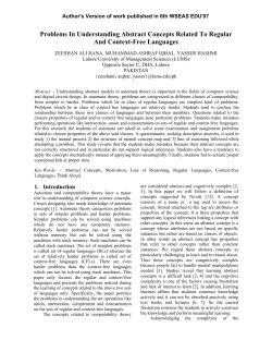 Problems In Understanding Abstract Concepts Related To Regular