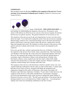 COSMOLOGY Misconceptions about the Big Bang Baffled by the