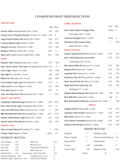 champions draft beer selections