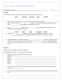 Lesson 7 - Vocab. words are posted on website.