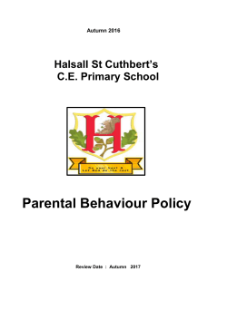 Parental Behaviour Policy - Halsall St Cuthberts Primary School