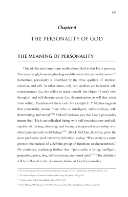 Chapter 6 The peRSonAliTy of god