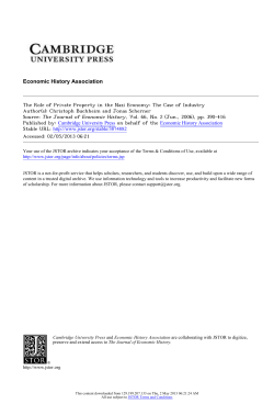 The Role of Private Property in the Nazi Economy: The Case of