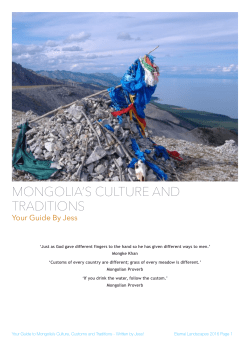 Mongolia`s Culture and Traditions 2016
