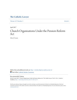 Church Organizations Under the Pension Reform Act