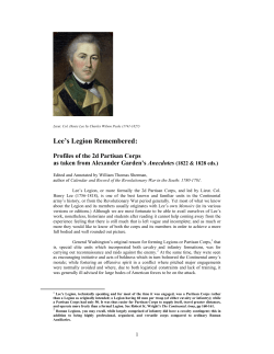 Lee`s Legion Remembered - American Revolution.org
