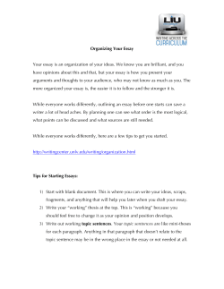 Organizing Your Essay