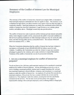Summary of the Conflict of Interest Law for Municipal
