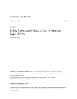 Public Rights and the Rule of Law in American Legal History