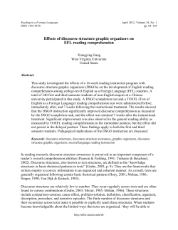 Effects of discourse structure graphic organizers on EFL reading