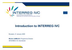 Introduction to INTERREG IVC