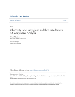 Obscenity Laws in England and the United States