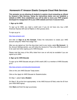 Homework #7 Amazon Elastic Compute Cloud Web Services