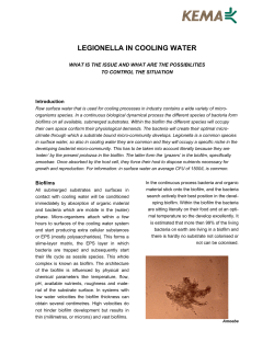 LEGIONELLA IN COOLING WATER