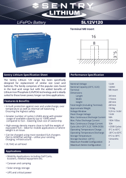 Sentry Lithium 120Ah Datasheet