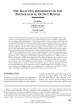 the selective impairment of the phonological output buffer