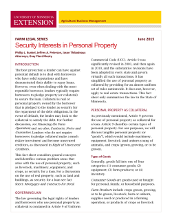Security Interests in Personal Property