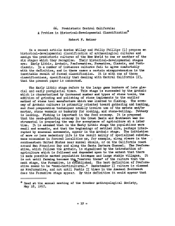* Read at the annual meeting of the Kroeber Anthropological Society