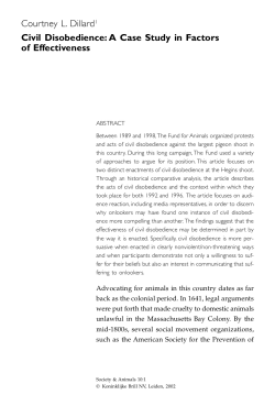 Civil Disobedience: A Case Study in Factors of Effectiveness