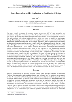 Space Perception and Its Implication in