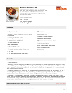 Moroccan Shepherd`s Pie