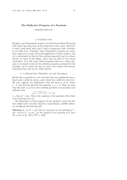 The Reflective Property of a Parabola