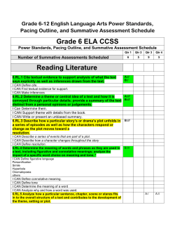 Grades 6-12 English Language Arts Essential Learning Outcomes