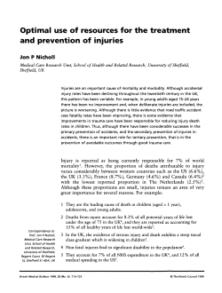 Optimal use of resources for the treatment and prevention of injuries