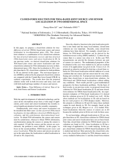 Closed-form solution for TDOA-based joint source and
