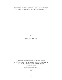 PRIVILEGE AND IDEALISM IN SALINGER AND KNOWLES`S