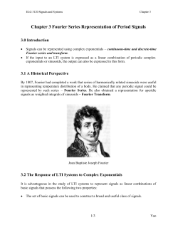 Chapter 3 Fourier Series Representation of Period Signals