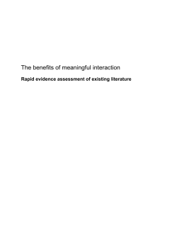The benefits of meaningful interaction