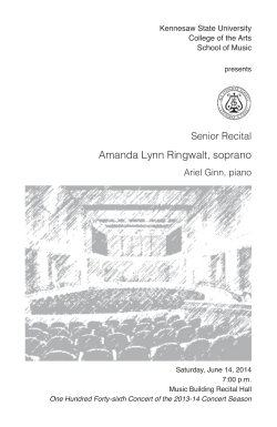 Senior Recital: Amanda Lynn Ringwalt, soprano