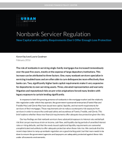 Nonbank Servicer Regulation: New Capital and