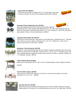 Leisure Patio Set. #805572 The 6-piece set consists of 4 folding