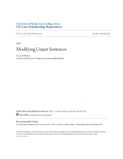 Modifying Unjust Sentences - UF Law Scholarship Repository