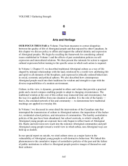 6. Arts and Heritage - Christian Aboriginal Infrastructure