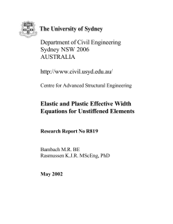 Elastic and Plastic Effective Width Equations for Unstiffened Elements